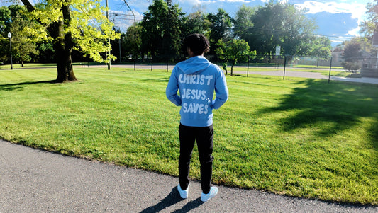 BLUE CHRIST JESUS SAVES JACKET
